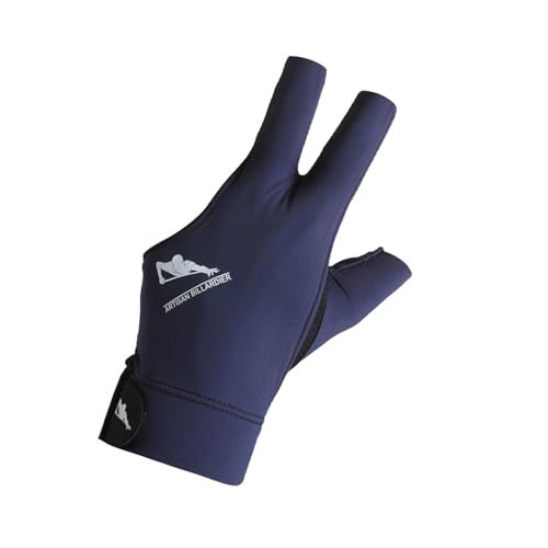 LOVIVER Billardhandschuh, Queue-Sporthandschuh, professionell, atmungsaktiv, für Erwachsene, rutschfeste Show-Handschuhe, 3-Finger-Poolhandschuh für die Linke, Blau von LOVIVER