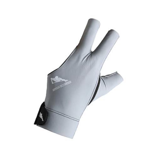 LOVIVER Billardhandschuh, Queue-Sporthandschuh, professionell, atmungsaktiv, für Erwachsene, rutschfeste Show-Handschuhe, 3-Finger-Poolhandschuh für die Linke, grau von LOVIVER