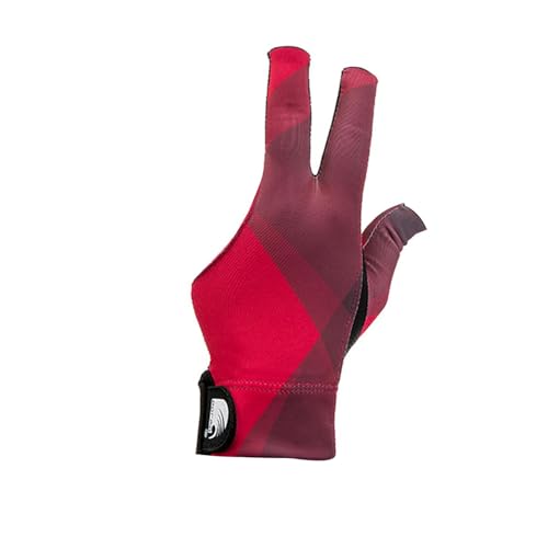 LOVIVER Billardhandschuh, Snookerhandschuh, DREI Finger, tragbar, atmungsaktiv, separater Fingerhandschuh für die Linke Hand, zum Training für Anfänger, Rot von LOVIVER
