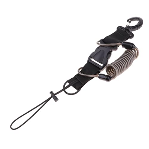 LOVIVER Durable Scuba Diving Spiral Spring Coil Lanyard Kamera Sicherheitsleine, Schwarz von LOVIVER