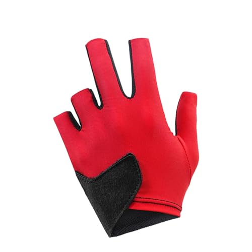 LOVIVER Fünf-Finger-Billard-Handschuh für die Linke Hand, elastischer Snooker-Queue-Handschuh, Billard-Match-Handschuh für Sportzubehör-Schützen, Rot von LOVIVER