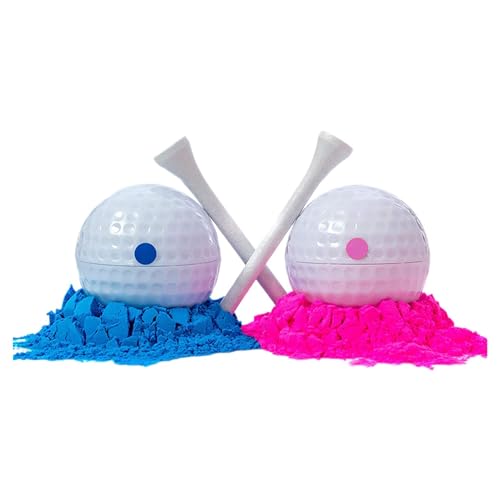 LOVIVER Golfbälle zur Enthüllung des Geschlechts Ideen zur Enthüllung des Baby-Geschlechts Inklusive rosa und blauem T-Shirt Explodierende Golfbälle von LOVIVER