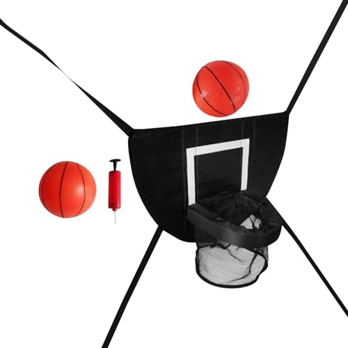 LOVIVER Mini-Trampolin-Basketballkorb Trampolin-Befestigungszubehör zum Dunking Leichter Baseboard-Basketballkorb für Kinder, mit Zwei Bällen von LOVIVER