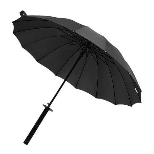 LOVIVER Regenschirm Outdoor-Regenschirm Herren Mode Wasserdicht Halbautomatischer Regenschirm mit langem Griff Gerader Regenschirm für Ausflüge Camping, 16 Rippe von LOVIVER