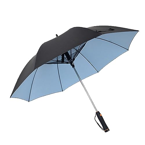 LOVIVER Regenschirm mit Ventilator, kreativer Sommer-Golf-Angelschirm, regnerischer Regenschirm für Männer und Frauen, Sonnenschirm im Freien, Strand von LOVIVER