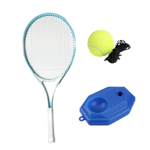 LOVIVER Tennistrainer-Ball mit Schlägerball mit elastischer Schnur, tragbares Trainingshilfsmittel, Selbstübungs-Solo-Trainingspark, Blauer Schläger von LOVIVER