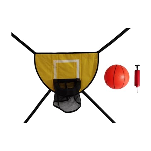 LOVIVER Trampolin-Basketballkorb, Torspiel für den Außenbereich, stabil, tragbar, einfache Installation mit kleinem Basketball-Trampolin-Aufsatz, 1 Kugel von LOVIVER