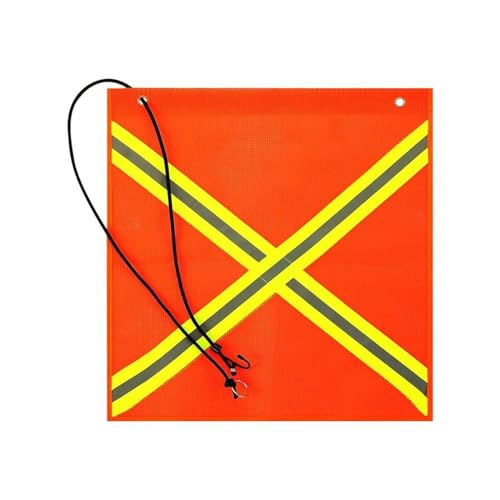 LOVIVER Warnflagge, 46 cm x 46 cm, verschleißfeste orange Kajak-Flagge, reflektierende Flagge für den Transport von Fahrrädern, LKW-Anhängern von LOVIVER