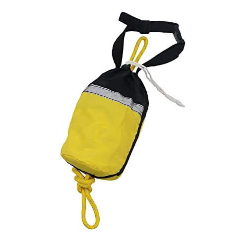 LOVIVER Wurfsack mit 16 Meter Wurfseil für Wassersport Kajak Outdoor Zubehör Survival-Wurftasche, Gelbes Reflektierendes Seil von LOVIVER