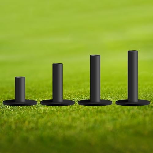 LOVMEAD Golf Rubber Tees Driving Range Value 4 Pack, gemischt Größe 1.5'' 2.25'' 2.75'' 3'' für Übungsmatte (Schwarz) von LOVMEAD