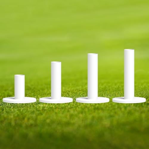 LOVMEAD Golf Rubber Tees Driving Range Value 4 Pack, gemischt Größe 1.5'' 2.25'' 2.75'' 3'' für Übungsmatte (Weiß) von LOVMEAD