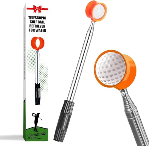 LOVMEAD Golfball Retriever Teleskop Ballsammler Ballangel Golf für Golfliebhaber Golfanfänger und Golftraining, Ballrückholer Grabber Picker On-Course Golfzubehör (Orange- 9ft) von LOVMEAD