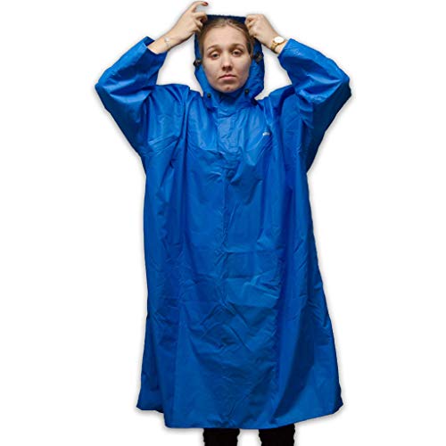 LOWLAND OUTDOOR Regenponcho - Wasserdicht (7000mm Wassersäule), Blau, L von LOWLAND OUTDOOR