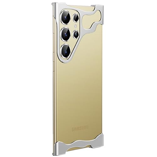 LOXO CASE Hülle für Samsung Galaxy S23 Ultra/S23 Plus/S23, Speziell Geformte Metall-Eckpolster-Anti-Fall-Handyhülle mit Kameraobjektivschutz, Minimalistischer Schutz,Silver,S23 Plus von LOXO CASE