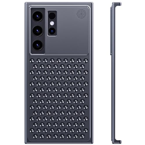 LOXO CASE Hülle für Samsung Galaxy S24 Ultra/S24 Plus/S24, Aromatisches Rahmenloses Metallgehäuse mit Kühlgitter, Ultradünnem Design und Umfassendem Schutz,Black,S24 Plus von LOXO CASE