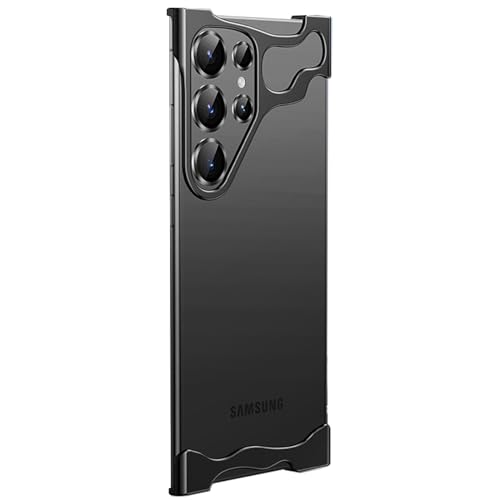 LOXO CASE Hülle für Samsung Galaxy S24 Ultra/S24 Plus/S24, Speziell Geformte Metalleckenpolsterung, Anti-Fall-Handyhülle mit Kameraobjektivschutz, Minimalistischer Schutz,Black,S24 Plus von LOXO CASE