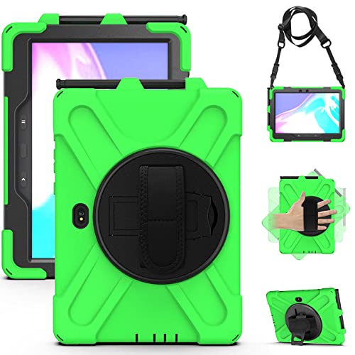 LOXO CASE Hülle für Samsung Galaxy Tab Active 4 Pro 2022/Active Pro 2019 10.1 Zoll, Militärischer Falltest Drop Proof Hülle,Stifthalter, Schultergurt für SM-T630/T636/T545 /T540,Green von LOXO CASE