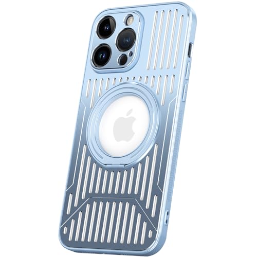 LOXO CASE Hülle für iPhone 15/15 Pro/15 Plus/15 Pro Max, [Luftfahrt-Aluminiumlegierung] Wärmeableitung [kompatibel mit MagSafe] mit 360° Drehbarem Unsichtbarem Ständer,Blue,15 Pro Max von LOXO CASE