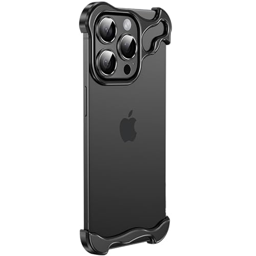LOXO CASE Hülle für iPhone 15 Pro Max/15 Pro/15, Speziell Geformte Metalleckenpolsterung, Anti-Fall-Handyhülle mit Kameraobjektivschutz, Minimalistischer Schutz,Black,15 Pro von LOXO CASE