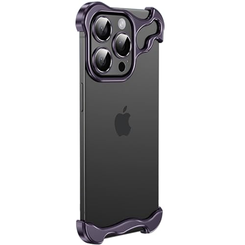 LOXO CASE Hülle für iPhone 15 Pro Max/15 Pro/15, Speziell Geformte Metalleckenpolsterung, Anti-Fall-Handyhülle mit Kameraobjektivschutz, Minimalistischer Schutz,Purple,15 Pro Max von LOXO CASE