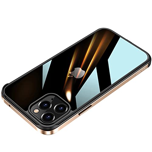 LOXO CASE Hülle für iPhone iPhone 14/14 Plus/14 Pro /14 Pro Max, [Kompatibel mit MagSafe] Metall-Rahmen und Weiches TPU Kratzfeste Stoßfest Extra-Dünne Schutzhülle,Gold,iPhone14 Pro Max von LOXO CASE