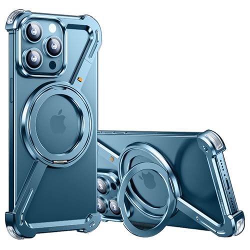 LOXO CASE Revolutionäre Z-förmige Hülle für iPhone 13 Pro Max/13 Pro/13, Hülle mit 360° Drehbarem Ständer, Rahmenloser Wärmeableitung, Militärschutz,Blue,13 Pro Max von LOXO CASE