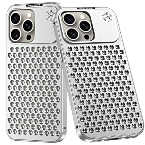 LOXO CASE Schutzhülle für iPhone 13/13 Pro/13 Pro Max, Aluminiumlegierung, 3D-Wärmeableitungslöcher, Kratzfeste Aromatherapie-Hülle mit Sicherheitsverschluss,Silver,13 von LOXO CASE