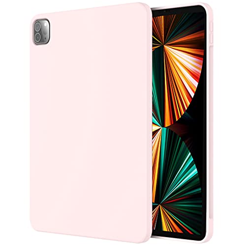 Liquid Silikon Hülle für iPad Pro 12.9 Zoll 2022/2021/ 2020/2018 (6/5/4/3 Generation), Silikon Case Ultra Dünne Voller Schutz Flüssig Silikon Handyhülle [Mikrofaser],Pink von LOXO CASE
