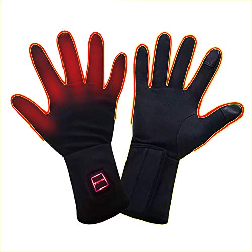 Elektrisch beheizbare Handschuhe, wiederaufladbar, für Arthritis, ultradünne beheizbare Handschuhe für die Hände am Motorrad oder Fahrrad zum Angeln auf Skifahren, berührbar auf dem Bildschirm(L) von LPCRILLY