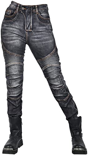 Damen Herren Motorradhose,Verschleißfestem Motorradjeans Motorrad Hose Mit 2 Paar Protektoren An Hüfte Und Knieabnehmbare Schutzhose Atmungsaktivem Freizeit Hose 2,L von LPXPLP