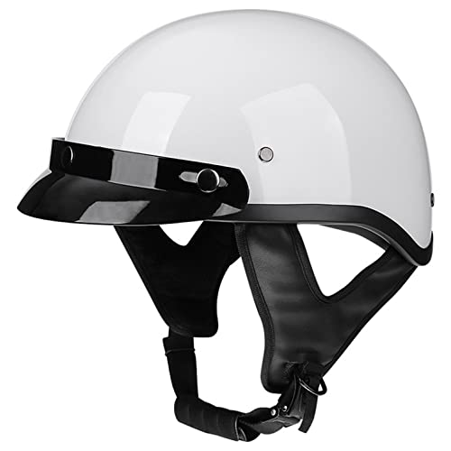 Halbschalenhelm Halbhelme Motorradhelm mit ECE Genehmigt Brain-Cap Halbschale Roller-Helm Scooter-Helm Jet-Helm Retro für Erwachsene Herren Damen A,XXL von LPXPLP