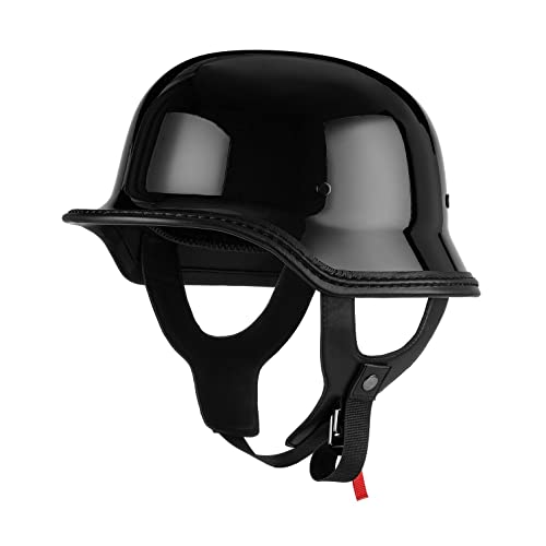 Halbschalenhelm Halbhelme WW2 Deutscher Helm mit ECE Genehmigt Brain-Cap Halbschale Roller-Helm Scooter-Helm Jet-Helm Retro für Erwachsene Herren Damen B,XL von LPXPLP