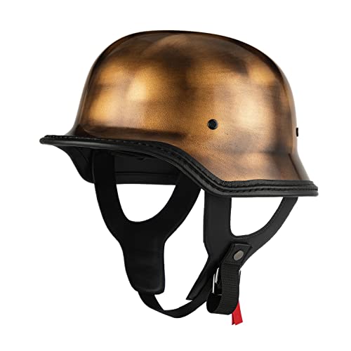 Halbschalenhelm Halbhelme WW2 Deutscher Helm mit ECE Genehmigt Brain-Cap Halbschale Roller-Helm Scooter-Helm Jet-Helm Retro für Erwachsene Herren Damen E,XL von LPXPLP