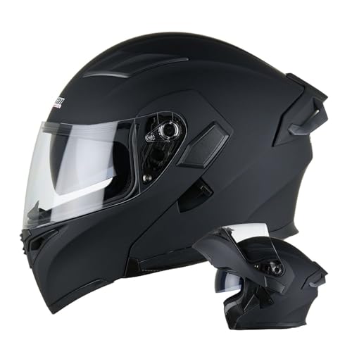 Integralhelm Klapphelm Motorrad Modularer Helm Mit Doppelvisier Vollvisierhelm Rollerhelm Für Männer Frauen ECEDOT-Zertifizierung Sturzhelm Street Racing Motocross Helm 10,XL:61-62CM von LPXPLP