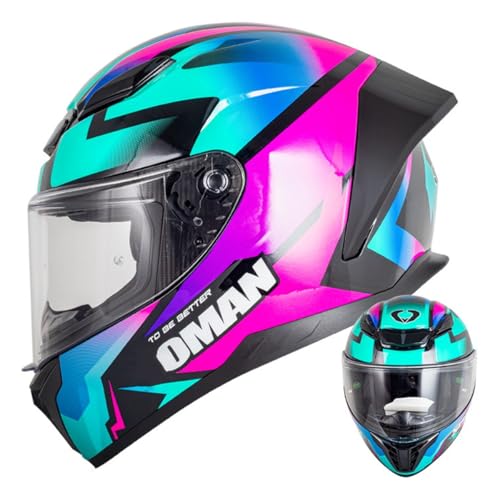 Motorradhelm Integralhelm Modulare Helm DOTECE Zertifiziert Vollvisierhelm Rennhelm Für Erwachsene Frauen Männer Mit Sonnenblende Integrierter Motocross Helm 3,XXL:63-64CM von LPXPLP
