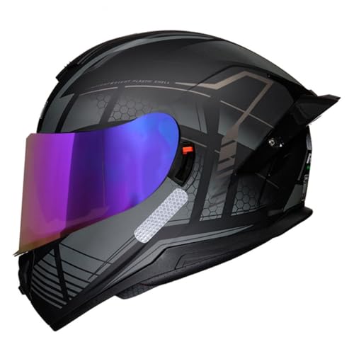 Motorradhelm Integralhelm Rollerhelm ECEDOT-Zertifizierung Vollvisierhelm Modularer Integriert Motorrad Helm Mit Doppelvisier Motocrosshelme Scooter Helm Damen Herren 6,M:57-58CM von LPXPLP