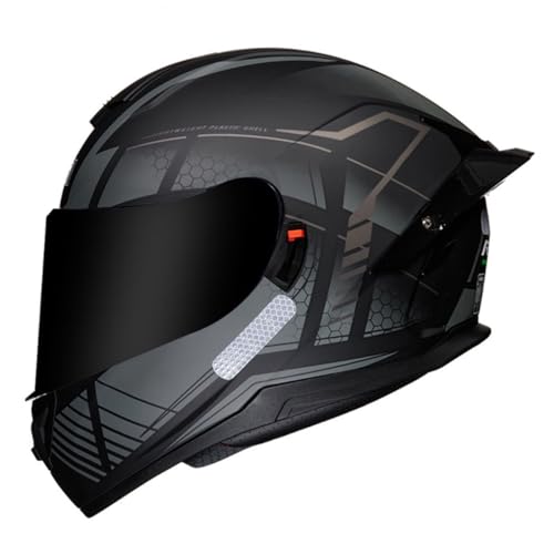 Motorradhelm Integralhelm Scooter Motorrad Helm Sturzhelm Für Damen Herren ECEDOT-Zertifizierung Vollvisierhelm Rollerhelm Mit Doppelvisier Motocrosshelme Modulare Helm 10,XXL:63-64CM von LPXPLP