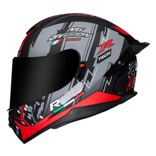 Motorradhelm Integralhelm Scooter Motorrad Helm Sturzhelm Für Damen Herren ECEDOT-Zertifizierung Vollvisierhelm Rollerhelm Mit Doppelvisier Motocrosshelme Modulare Helm 12,M:57-58CM von LPXPLP
