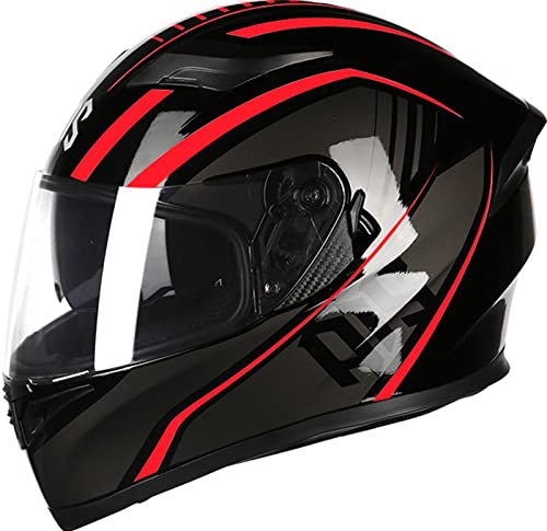 Motorradhelm Mit Doppel-Sonnenvisier-Vollhelm ECE Zertifiziert Klapphelm Integrierter Anti-Fog-Doppelspiegel Helm Für Erwachsene Männer Und Frauen 14,XL von LPXPLP