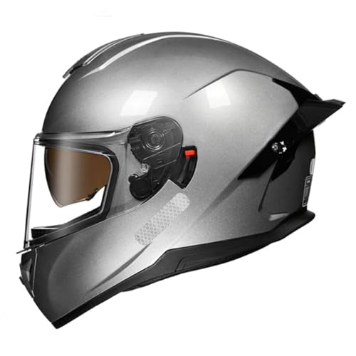 Motorradhelm Rollerhelm Integriert Motorrad Helm ECEDOT Zertifiziert Integralhelme Schutzhelm Mit Doppelvisier Modulare Helm Vollvisierhelm Für Erwachsene Frauen Männer 6,M:57-58CM von LPXPLP