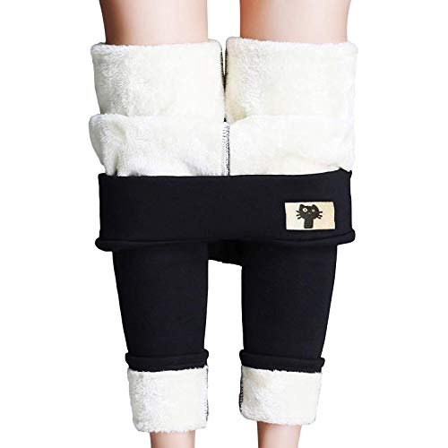LQH -Damen Winter Warme Leggings Hohe Taille Fleece Gefütterte Leggings in Voller Länge Dehnbare Dicke Strumpfhose Thermohose,D,4XL von LQH
