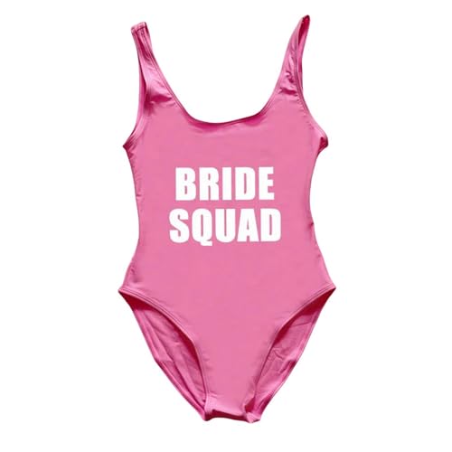 LQHYDMS Bikini Damen Bachelor Party One Piece Badeanzug Frauen Team Bride Squad Tribe Bademode Bikini Bodysuit Plus Size Badeanzug Strandbekleidung-2piwh-m von LQHYDMS