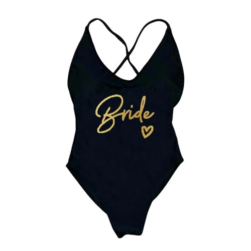 LQHYDMS Bikini Damen Gepolsterte Bademode Frauen Team Braut Einteilige Badeanzug Frau Sommer Badeanzug Bodysuit Bachelor Party Strandbekleidung-b067blgd-m von LQHYDMS
