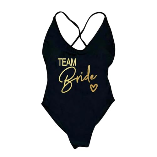 LQHYDMS Bikini Damen Gepolsterte Bademode Frauen Team Braut Einteilige Badeanzug Frau Sommer Badeanzug Bodysuit Bachelor Party Strandbekleidung-b068blgd-m von LQHYDMS