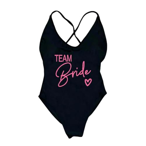 LQHYDMS Bikini Damen Gepolsterte Bademode Frauen Team Braut Einteilige Badeanzug Frau Sommer Badeanzug Bodysuit Bachelor Party Strandbekleidung-b068blpi-m von LQHYDMS