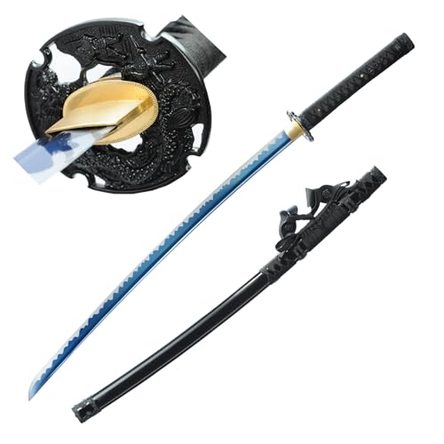 LQSMX sword 103cm Samurai-Schwert Katana/Scharf/Handgeschliffener hochmanganhaltiger Stahl/Sammelobjekt/Rollenspiel/Halloween/Kampfsportpraxis/Geschenk (Katana 2) von LQSMX sword