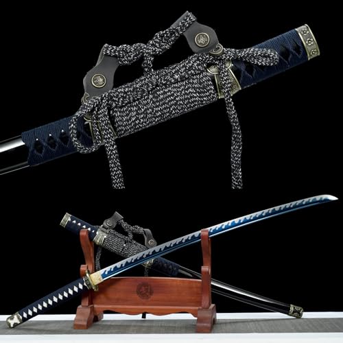 LQSMX sword 103cm Samuraischwert Sharp Katana Tachi Handgeschmiedeter hoher Manganstahl Geschenke/Kampfkunst Praxis/Sammlung von LQSMX sword