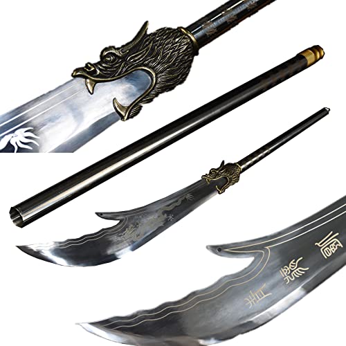LQSMX sword 200cm Langer Griff Breitschwert/scharf/Katana Handgeschmiedeter hoher Manganstahl Kampfsport Übungsmesser von LQSMX sword