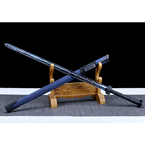 LQSMX sword Chinesisches Schwert/scharf/Zweihändiges Schwert, Einhandschwert 42.5in Schwerter echte Waffen Handgeschmiedeter 1060 Stahl von LQSMX sword