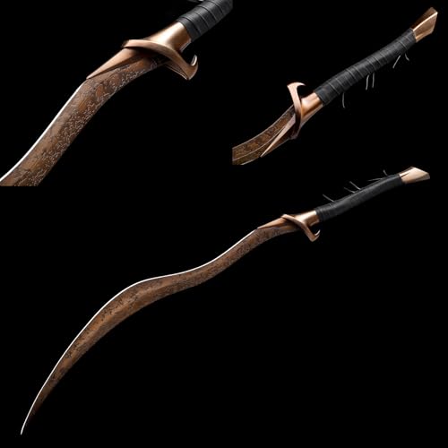LQSMX sword Elden Ring Schwert，Klinge aus handgeschmiedetem Stahl，Dark Moon Greatsword/Moonveil/Rivers of Blood/Bloodhound's Fang/Malenia's Blade of Miquella (Bloodhound's Fang) von LQSMX sword